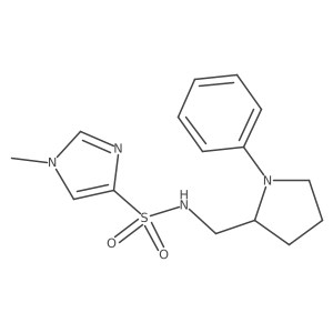 1-methyl-N-((1-phenylpyrrolidin-2-yl)methyl)-1H-imidazole-4-sulfonamide Structure
