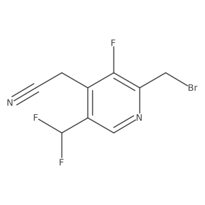 2-(Bromomethyl)-5-(difluoromethyl)-3-fluoropyridine-4-acetonitrile结构式