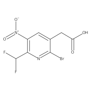 2-(2-Bromo-6-(difluoromethyl)-5-nitropyridin-3-yl)acetic acid Structure