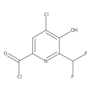 4-Chloro-6-(difluoromethyl)-5-hydroxypicolinoyl chloride Structure