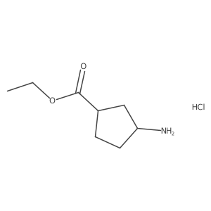 (1R,3S)-Ethyl 3-aminocyclopentanecarboxylate hydrochloride Structure
