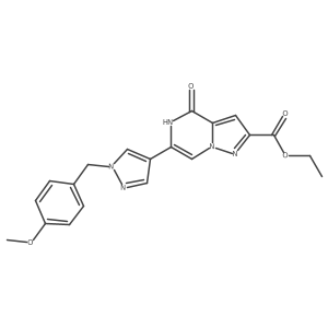 4,5-Dihydro-6-[1-[(4-methoxyphenyl)methyl]-1h-pyrazol-4-yl]-4-oxopyrazolo[1,5-a]pyrazine-2-carboxylic acid ethyl ester结构式