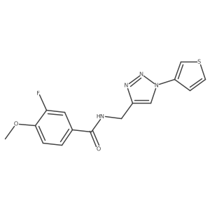 3-fluoro-4-methoxy-N-((1-(thiophen-3-yl)-1H-1,2,3-triazol-4-yl)methyl)benzamide结构式