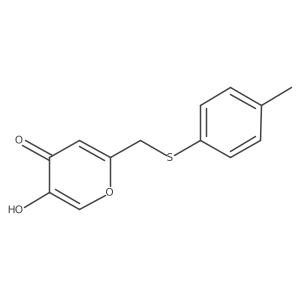 5-hydroxy-2-((p-tolylthio)methyl)-4H-pyran-4-one结构式