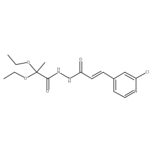 3-(2-chloropyridin-4-yl)-N'-(2,2-diethoxypropanoyl)prop-2-enehydrazide结构式