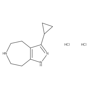 3-Cyclopropyl-2,4,5,6,7,8-hexahydropyrazolo[3,4-d]azepine dihydrochloride结构式