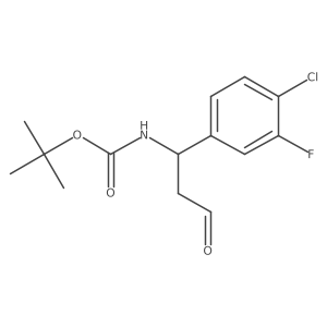 tert-butyl N-[(1R)-1-(4-chloro-3-fluorophenyl)-3-oxopropyl]carbamate Structure