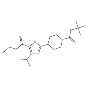 Tert-butyl 4-{5-[(chloromethoxy)carbonyl]-4-(propan-2-yl)-1,3-oxazol-2-yl}piperidine-1-carboxylate结构式