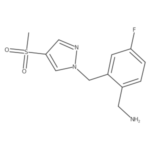 {4-fluoro-2-[(4-methanesulfonyl-1H-pyrazol-1-yl)methyl]phenyl}methanamine结构式