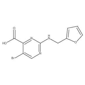 5-Bromo-2-{[(furan-2-yl)methyl]amino}pyrimidine-4-carboxylic acid结构式