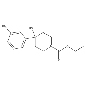 Ethyl 4-(3-bromophenyl)-4-hydroxypiperidine-1-carboxylate结构式