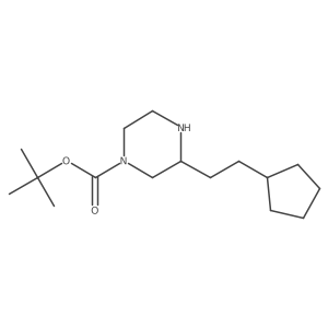Tert-butyl 3-(2-cyclopentylethyl)piperazine-1-carboxylate结构式