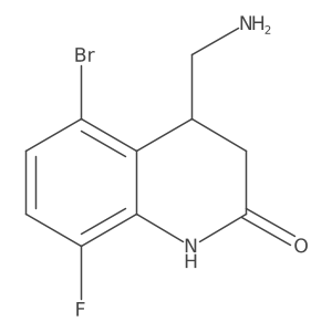 4-(Aminomethyl)-5-bromo-8-fluoro-1,2,3,4-tetrahydroquinolin-2-one结构式