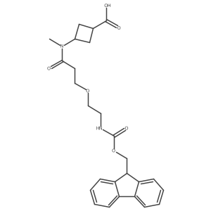 3-{3-[2-({[(9H-fluoren-9-yl)methoxy]carbonyl}amino)ethoxy]-N-methylpropanamido}cyclobutane-1-carboxylic acid Structure