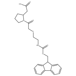 2-[(2S)-1-(2-{[2-({[(9H-fluoren-9-yl)methoxy]carbonyl}amino)ethyl]sulfanyl}acetyl)pyrrolidin-2-yl]acetic acid Structure