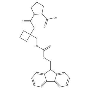 (2S)-1-(2-{1-[({[(9H-fluoren-9-yl)methoxy]carbonyl}amino)methyl]cyclobutyl}acetyl)pyrrolidine-2-carboxylic acid Structure