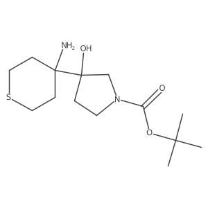 Tert-butyl 3-(4-aminothian-4-yl)-3-hydroxypyrrolidine-1-carboxylate Structure