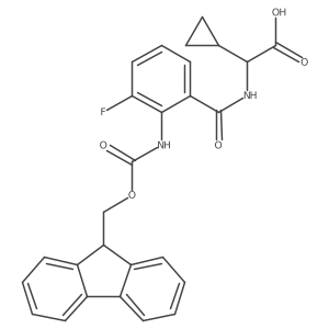 2-cyclopropyl-2-{[2-({[(9H-fluoren-9-yl)methoxy]carbonyl}amino)-3-fluorophenyl]formamido}acetic acid Structure