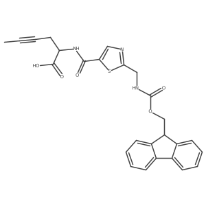 2-({2-[({[(9H-fluoren-9-yl)methoxy]carbonyl}amino)methyl]-1,3-thiazol-5-yl}formamido)hex-4-ynoic acid Structure