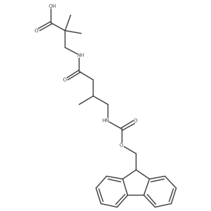 3-[4-({[(9H-fluoren-9-yl)methoxy]carbonyl}amino)-3-methylbutanamido]-2,2-dimethylpropanoic acid Structure