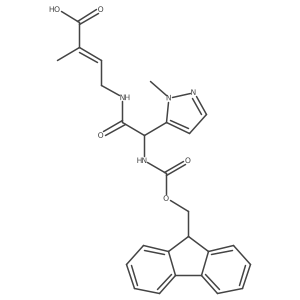 4-[2-({[(9H-fluoren-9-yl)methoxy]carbonyl}amino)-2-(1-methyl-1H-pyrazol-5-yl)acetamido]-2-methylbut-2-enoic acid结构式