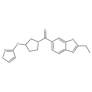 (2-ethyl-1,3-benzothiazol-6-yl)-[3-(1,2,5-thiadiazol-3-yloxy)pyrrolidin-1-yl]methanone结构式