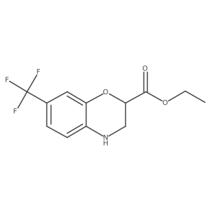 ethyl 7-(trifluoromethyl)-3,4-dihydro-2H-1,4-benzoxazine-2-carboxylate结构式