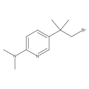 5-(1-bromo-2-methylpropan-2-yl)-N,N-dimethylpyridin-2-amine结构式