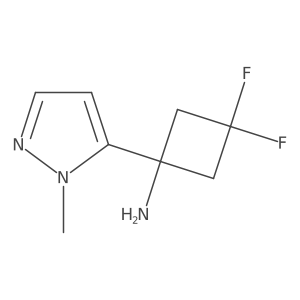 3,3-difluoro-1-(1-methyl-1H-pyrazol-5-yl)cyclobutan-1-amine结构式