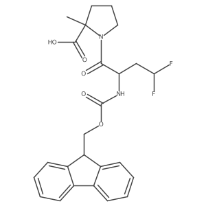 (2S)-1-[2-({[(9H-fluoren-9-yl)methoxy]carbonyl}amino)-4,4-difluorobutanoyl]-2-methylpyrrolidine-2-carboxylic acid结构式