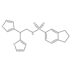 N-(2-(furan-2-yl)-2-(thiophen-3-yl)ethyl)-2,3-dihydrobenzofuran-5-sulfonamide Structure
