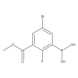 [5-Bromo-2-fluoro-3-(methoxycarbonyl)phenyl]boronic acid结构式