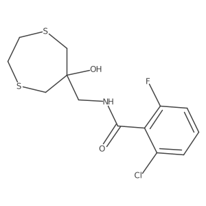 2-Chloro-6-fluoro-N-[(6-hydroxy-1,4-dithiepan-6-yl)methyl]benzamide Structure