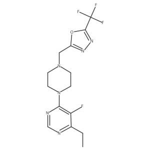 4-Ethyl-5-fluoro-6-(4-{[5-(trifluoromethyl)-1,3,4-oxadiazol-2-yl]methyl}piperazin-1-yl)pyrimidine Structure