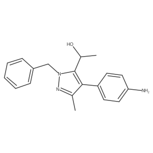 1-(4-(4-aminophenyl)-1-benzyl-3-methyl-1H-pyrazol-5-yl)ethan-1-ol结构式