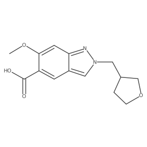 6-methoxy-2-[(tetrahydro-3-furanyl)methyl]-2H-Indazole-5-carboxylic acid Structure