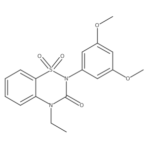 2-(3,5-Dimethoxyphenyl)-4-ethyl-1,1-dioxo-1lambda6,2,4-benzothiadiazin-3-one结构式