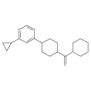4-[1-(6-Cyclopropylpyrimidin-4-yl)piperidine-4-carbonyl]thiomorpholine结构式