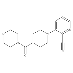 3-[4-(Thiomorpholine-4-carbonyl)piperidin-1-yl]pyridine-2-carbonitrile结构式