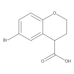 6-bromo-3,4-dihydro-2H-1-benzopyran-4-carboxylic acid结构式