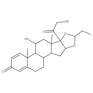 Pregna-1,4-diene-3,20-dione, 11,21-dihydroxy-16,17-[propylidenebis(oxy)]-, [11I(2),16I+/-(R)]-结构式