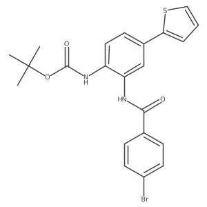 Tert-butyl 2-(4-bromobenzamido)-4-(thiophen-2-yl)phenylcarbamate Structure
