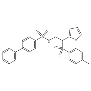 N-{2-(2-furyl)-2-[(4-methylphenyl)sulfonyl]ethyl}biphenyl-4-sulfonamide结构式