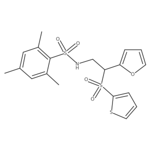 N-[2-(2-furyl)-2-(2-thienylsulfonyl)ethyl]-2,4,6-trimethylbenzenesulfonamide Structure