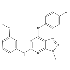 N4-(4-chlorophenyl)-N6-(3-methoxyphenyl)-1-methyl-1H-pyrazolo[3,4-d]pyrimidine-4,6-diamine结构式