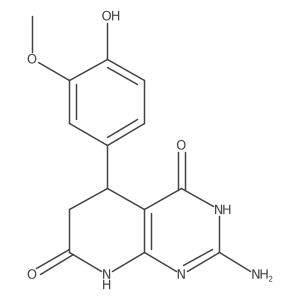 2-amino-4-hydroxy-5-(4-hydroxy-3-methoxyphenyl)-5,8-dihydropyrido[2,3-d]pyrimidin-7(6H)-one Structure