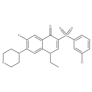 3-((3-chlorophenyl)sulfonyl)-1-ethyl-6-fluoro-7-morpholinoquinolin-4(1H)-one结构式