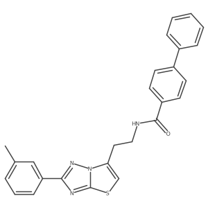 N-(2-(2-(m-tolyl)thiazolo[3,2-b][1,2,4]triazol-6-yl)ethyl)-[1,1'-biphenyl]-4-carboxamide结构式