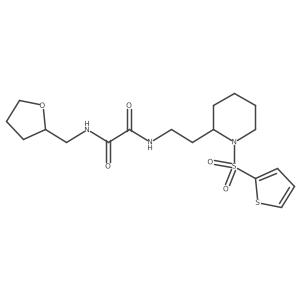 N1-((tetrahydrofuran-2-yl)methyl)-N2-(2-(1-(thiophen-2-ylsulfonyl)piperidin-2-yl)ethyl)oxalamide结构式