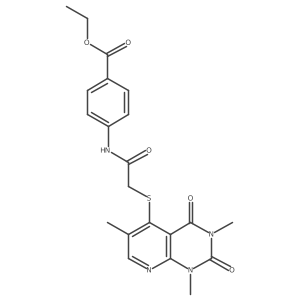 Ethyl 4-(2-((1,3,6-trimethyl-2,4-dioxo-1,2,3,4-tetrahydropyrido[2,3-d]pyrimidin-5-yl)thio)acetamido)benzoate Structure